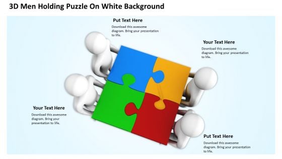 Business Logic Diagram Puzzle On White Background PowerPoint Free Download Templates