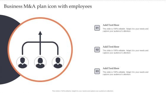 Business M And A Plan Icon With Employees Topics PDF