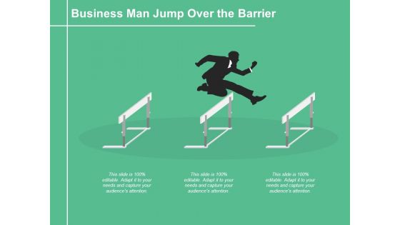 Business Man Jump Over The Barrier Ppt PowerPoint Presentation File Maker