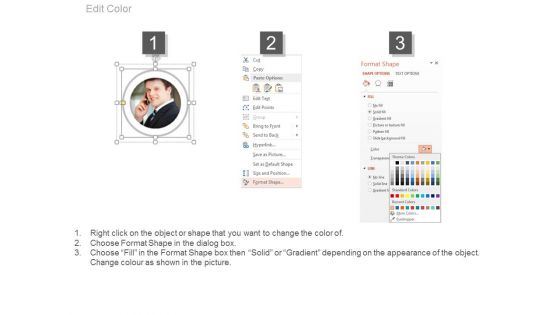 Business Man With Four Finance Icons Powerpoint Slides