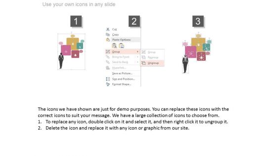 Business Man With Strategic Planning Icons Powerpoint Slides