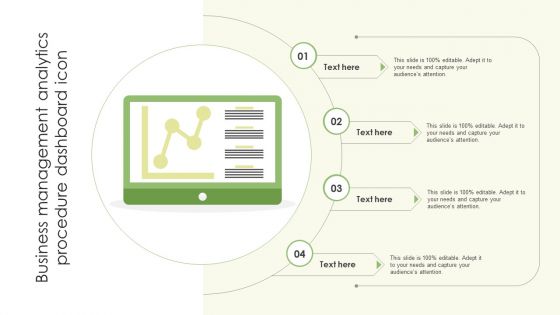 Business Management Analytics Procedure Dashboard Icon Inspiration PDF