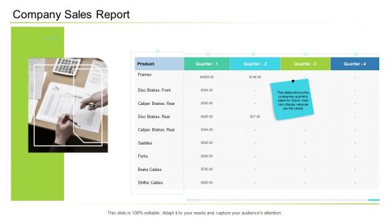 Business Management Company Sales Report Ppt Model Icons PDF