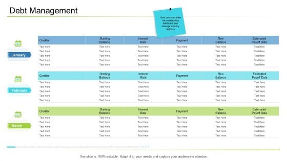 Business Management Debt Management Ppt Icon PDF