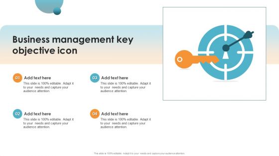 Business Management Key Objective Icon Ppt PowerPoint Presentation Gallery Aids PDF