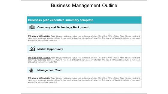 Business Management Outline Ppt PowerPoint Presentation Show Demonstration