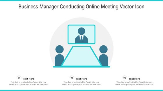 Business Manager Conducting Online Meeting Vector Icon Ppt PowerPoint Presentation Gallery Good PDF