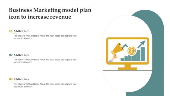 Business Marketing Model Plan Icon To Increase Revenue Download PDF