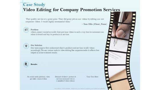 Business Marketing Video Making Case Study Video Editing For Company Promotion Services Inspiration PDF