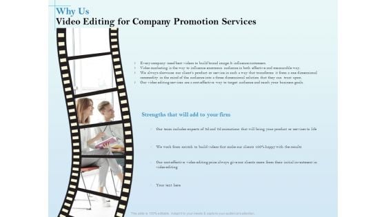 Business Marketing Video Making Why Us Video Editing For Company Promotion Services Graphics PDF