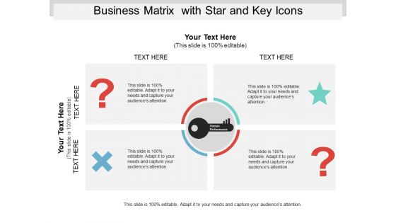 Business Matrix With Star And Key Icons Ppt PowerPoint Presentation Pictures Vector PDF