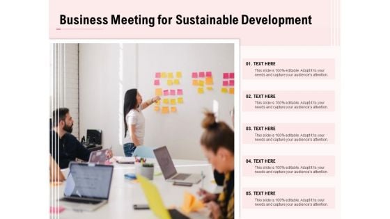 Business Meeting For Sustainable Development Ppt PowerPoint Presentation Gallery Icon