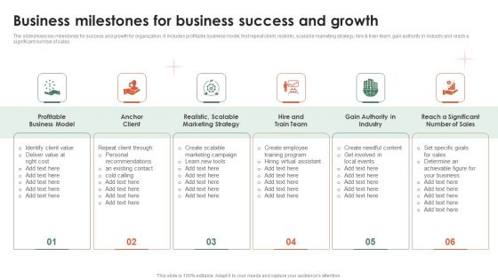 Business Milestones For Business Success And Growth Ppt Styles Visuals PDF Business Milestones For Business Success And Growth Ppt Styles Visuals PDF