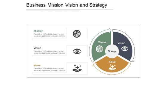 Business Mission Vision And Strategy Ppt PowerPoint Presentation Diagram Images