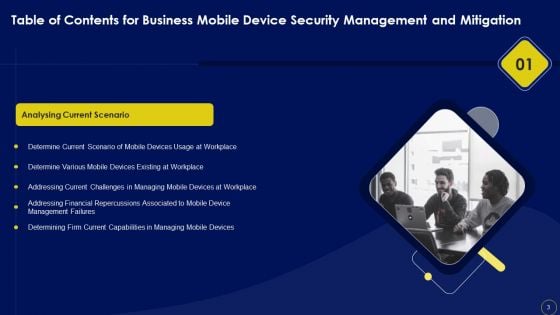 Business Mobile Device Security Management And Mitigation Ppt PowerPoint Presentation Complete Deck With Slides