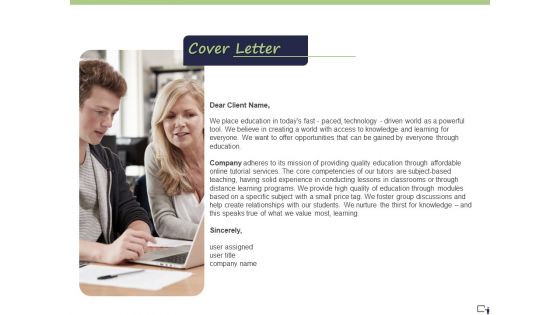 Business Model For E Tutoring Services Proposal Cover Letter Portrait PDF Business Model For E Tutoring Services Proposal Cover Letter Portrait PDF
