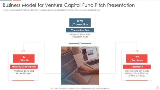 Business Model For Venture Capital Fund Pitch Presentation Structure PDF