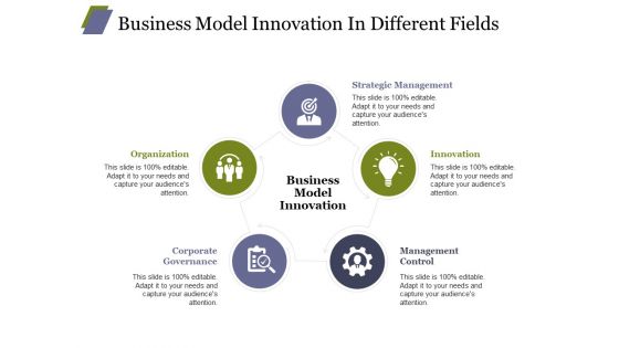 Business Model Innovation In Different Fields Ppt PowerPoint Presentation Infographics Shapes