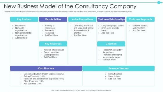 Business Model Of New Consultancy Firm New Business Model Of The Consultancy Company Inspiration PDF