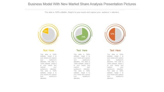 Business Model With New Market Share Analysis Presentation Pictures