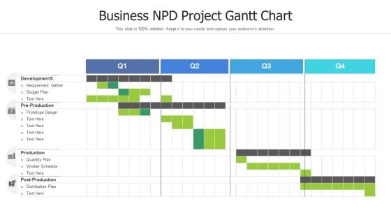 Business NPD Project Gantt Chart Background PDF