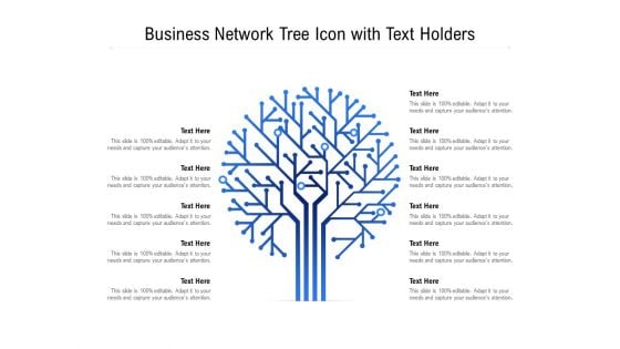 Business Network Tree Icon With Text Holders Ppt PowerPoint Presentation Icon Guide PDF