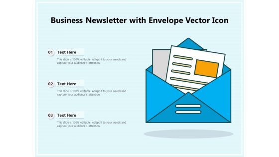 Business Newsletter With Envelope Vector Icon Ppt PowerPoint Presentation File Templates PDF