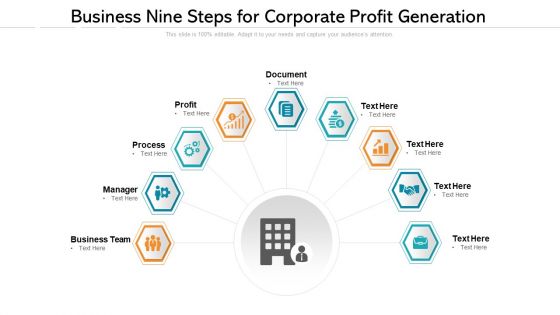 Business Nine Steps For Corporate Profit Generation Ppt Powerpoint Presentation File Slides PDF