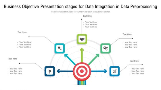 Business Objective Presentation Stages For Data Integration In Data Preprocessing Slides PDF