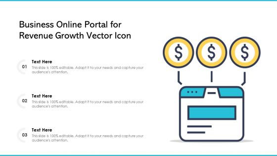 Business Online Portal For Revenue Growth Vector Icon Ppt PowerPoint Presentation Gallery Brochure PDF