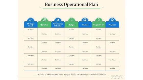 Business Operational Plan Ppt PowerPoint Presentation Show Deck