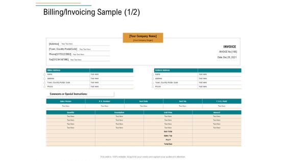 Business Operations Assessment Billing Invoicing Sample Instructions Ppt Inspiration Slide Download PDF