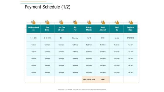 Business Operations Assessment Payment Schedule Ppt Gallery Format Ideas PDF