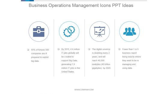 Business Operations Management Icons Ppt PowerPoint Presentation Template