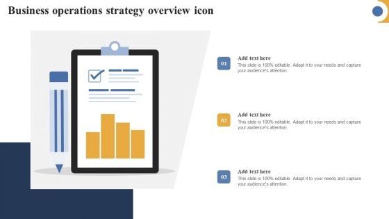 Business Operations Strategy Overview Icon Ideas PDF