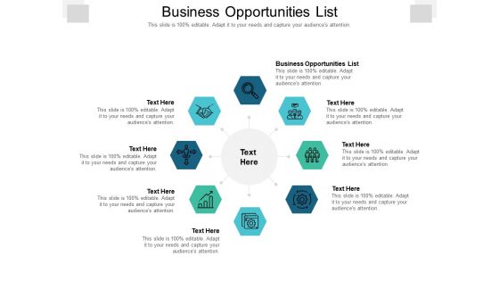 Business Opportunities List Ppt PowerPoint Presentation Gallery Slideshow Cpb Pdf