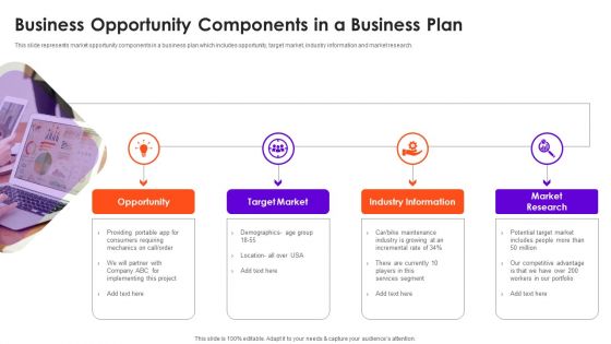 Business Opportunity Components In A Business Plan Microsoft PDF