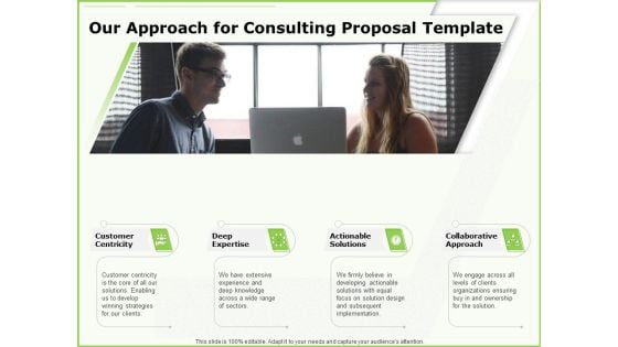 Business Our Approach For Consulting Proposal Template Ppt Slides Styles PDF