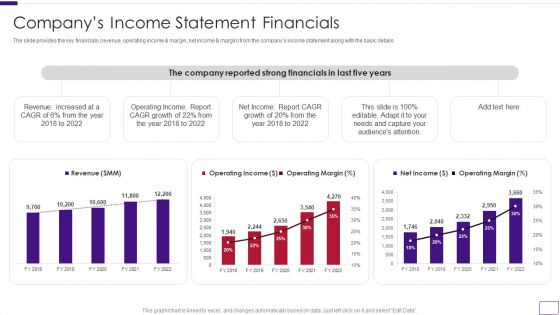 Business Overview Of A Technology Firm Companys Income Statement Financials Introduction PDF