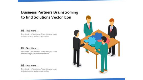 Business Partners Brainstorming To Find Solutions Vector Icon Ppt PowerPoint Presentation Styles Guide PDF