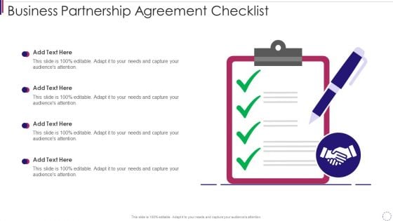 Business Partnership Agreement Checklist Diagrams PDF