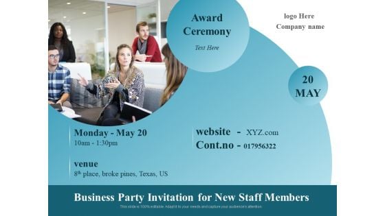 Business Party Invitation For New Staff Members Ppt PowerPoint Presentation Gallery Grid PDF