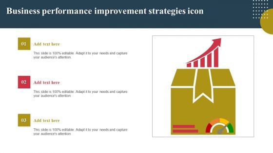 Business Performance Improvement Strategies Icon Ppt File Templates PDF