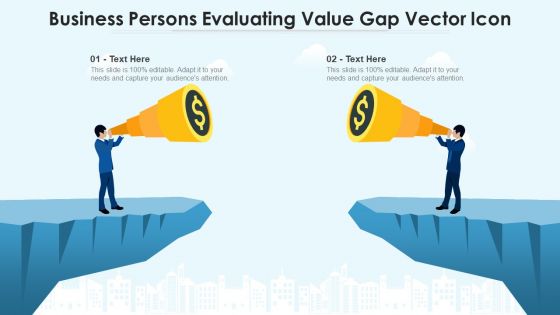 Business Persons Evaluating Value Gap Vector Icon Ppt Infographics Show PDF