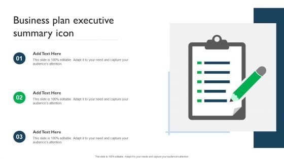 Business Plan Executive Summary Icon Slides PDF