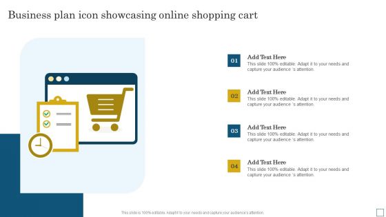 Business Plan Icon Showcasing Online Shopping Cart Pictures PDF