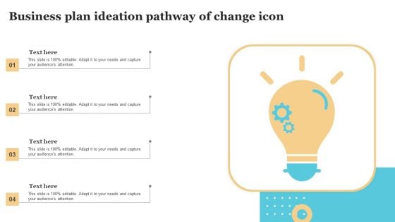 Business Plan Ideation Pathway Of Change Icon Microsoft PDF