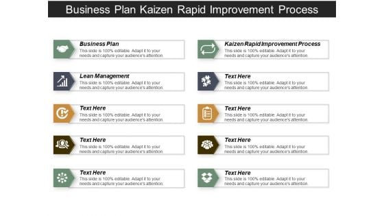 Business Plan Kaizen Rapid Improvement Process Lean Management Ppt PowerPoint Presentation Ideas Elements