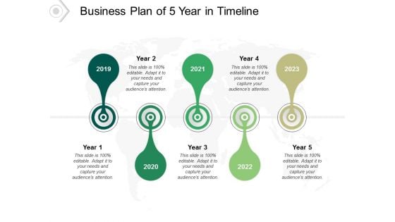 Business Plan Of 5 Year In Timeline Ppt PowerPoint Presentation Slides