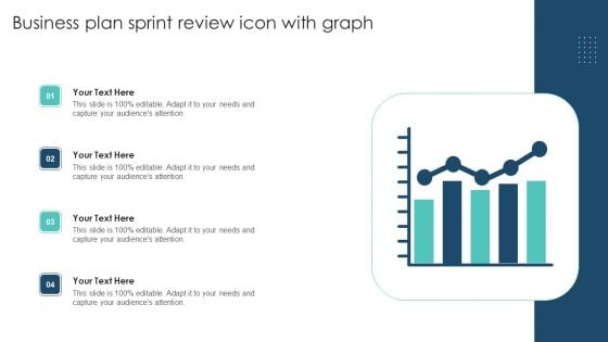 Business Plan Sprint Review Icon With Graph Themes PDF